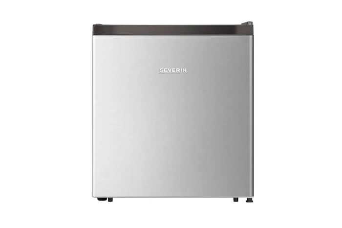 SEVERIN Mini frigorífico con compartimento de baja temperatura, 45 l, 40 dB(A), 80 kWh/año, Rango de temperatura 8-0°C, Dimensiones 46,8 x 44,5 x 50 cm, Plateado KB 8878