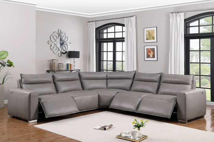 Sierra Grey 5-Piece Reclining Sectional