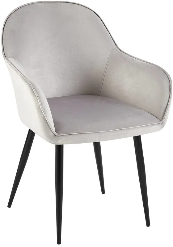 Silla de comedor Boise en terciopelo Gris