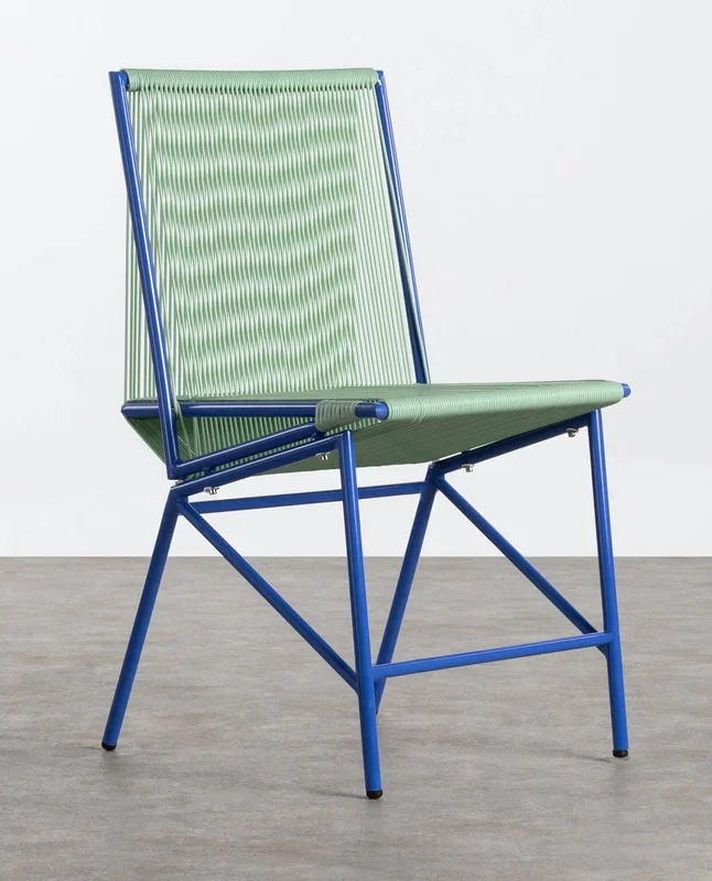 Silla de Comedor de PVC y Acero Amur Colors Verde Grisáceo – The Masie