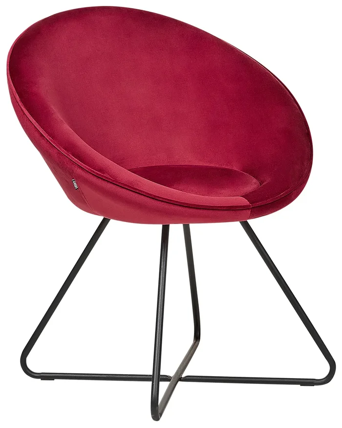 Silla de comedor FLOBY II Terciopelo Rojo