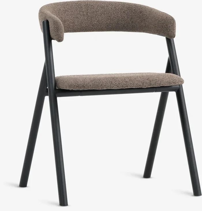 Silla de comedor HINDEVAD tela marrón claro/negro