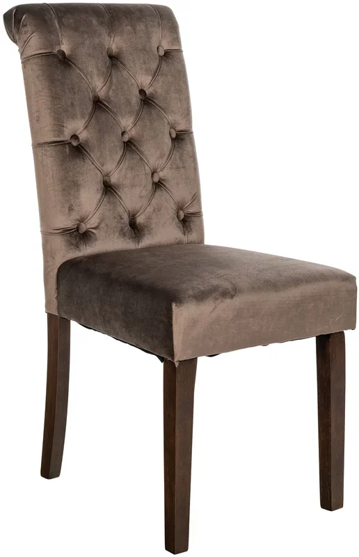 Silla de comedor Lisburn Marrón Terciopelo