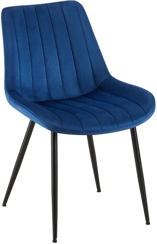 Silla de comedor Rahden en terciopelo Azul