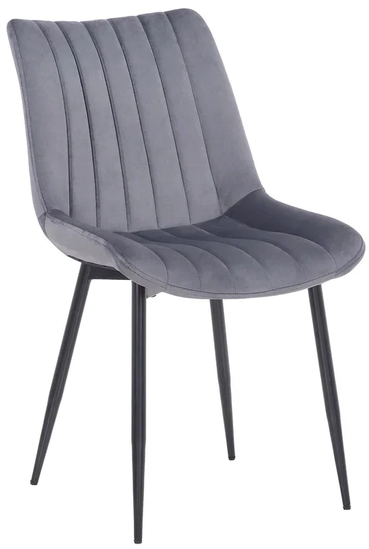 Silla de comedor Rahden en terciopelo Gris