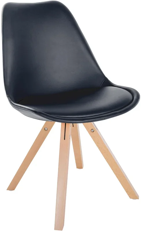 Silla de comedor sofia en polipiel Negro Natural (cuadrado)