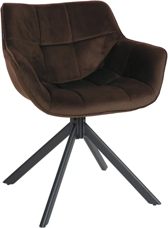 Silla de comedor Westport en terciopelo Marrón