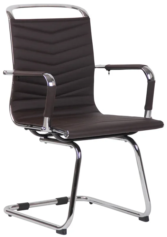 Silla De Conferencia Burnley Café Simil cuero