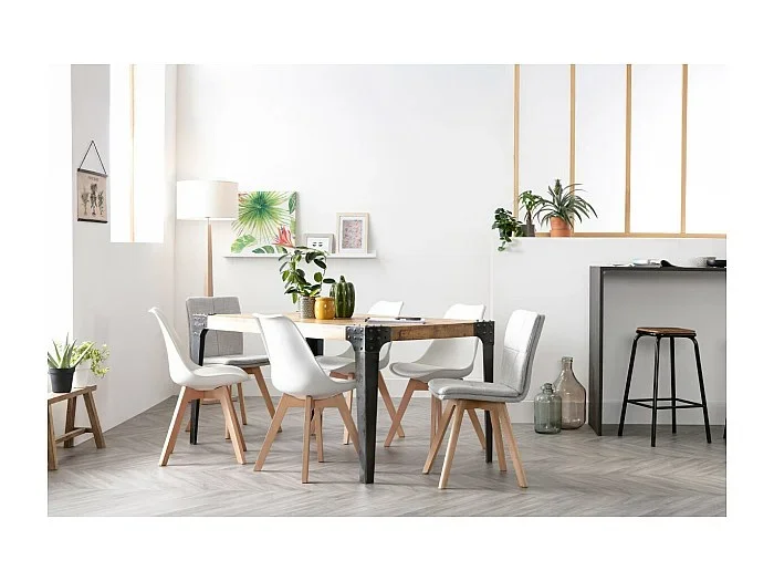 Silla de diseño blanco lote de 4 PAULINE
