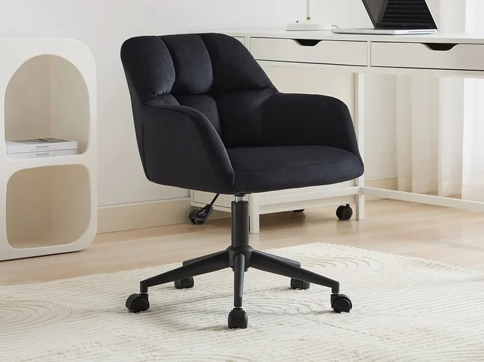 Silla de escritorio – Terciopelo – Negro – Altura regulable – PEGA de Pascal Morabito