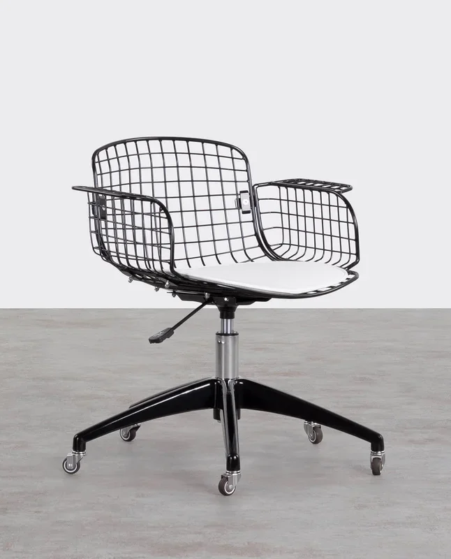 Silla de Escritorio Vintage Respaldo Bajo Aras Negro – The Masie