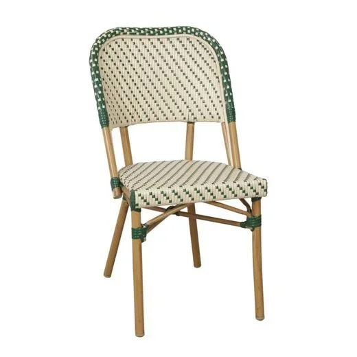 Silla de exterior de aluminio y ratán sintético 47 x 54 x 88 cm | Guru
