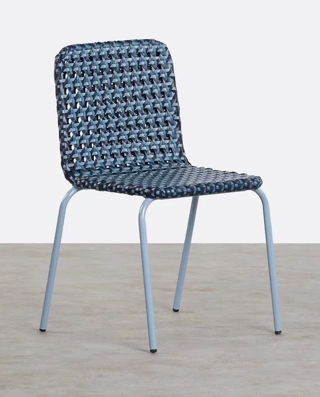 Silla de Exterior de Aluminio y Ratán Sintético Roys Azul Storm – The Masie