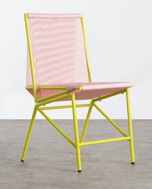 Silla de Exterior de PVC y Acero Amur Colors Rosa – The Masie
