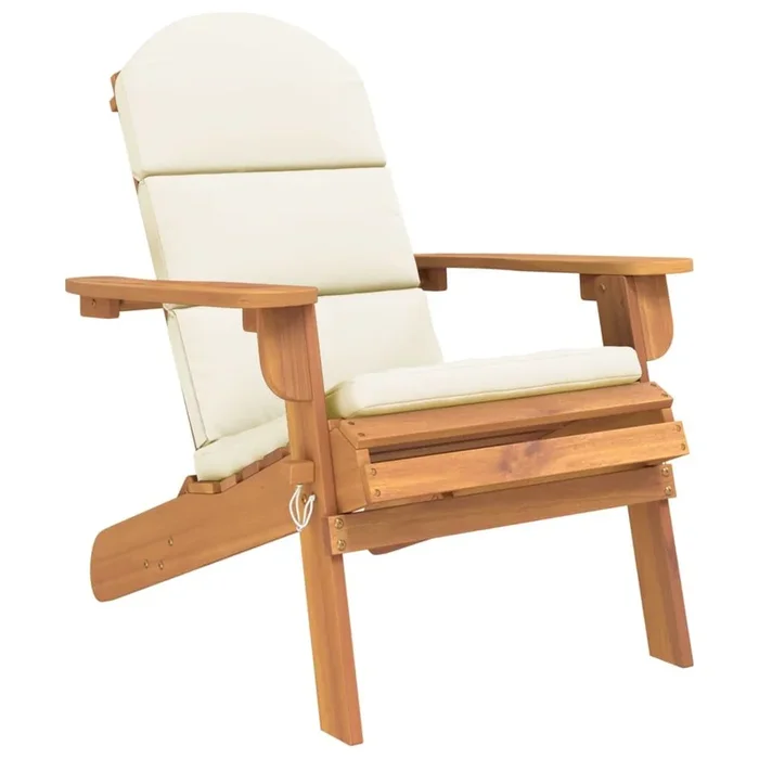 Silla de jardin Adirondack con cojines madera maciza acacia