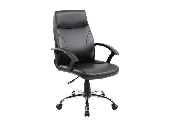Silla de oficina Dgliozz, Silla ejecutiva con reposabrazos, Silla de oficina ergonómica, Negro, 60x59h100/110 cm