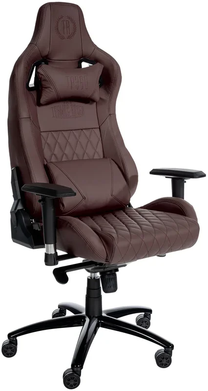 Silla de oficina Keren de cuero genuino Marrón