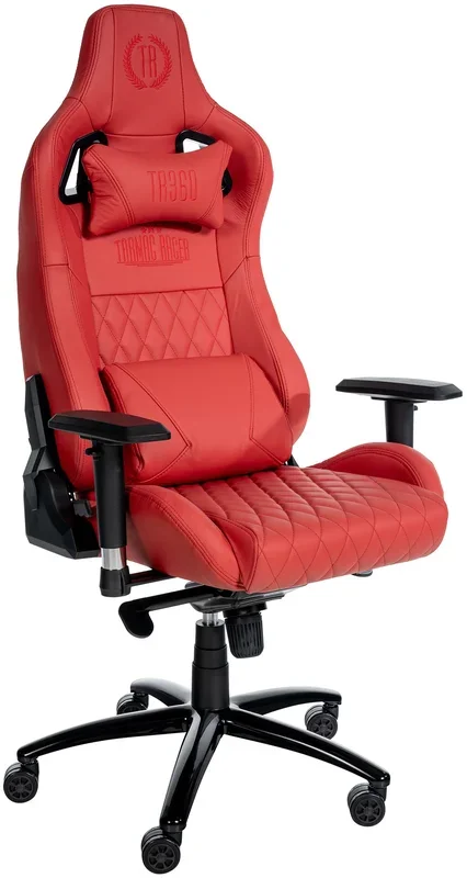Silla de oficina Keren de cuero genuino Rojo