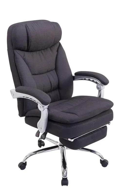 Silla de Oficina XL TROY Tapizada en Tela Negro