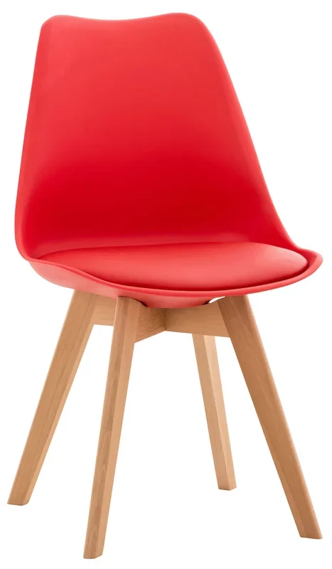 Silla Linares En Estilo Nórdico Rojo Plástico