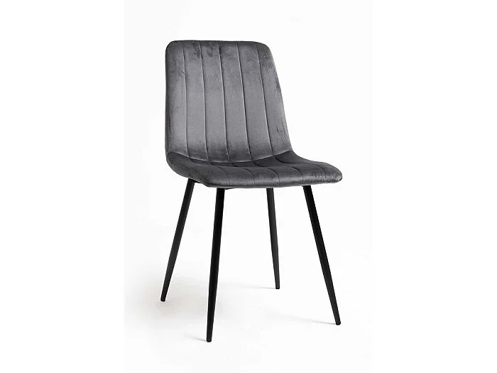 Sillas Comedor – Silla Miller Black Terciopelo – Gris