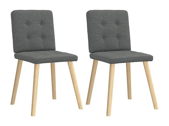 Sillas de comedor 2 unidades tela gris oscuro