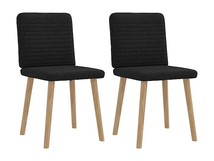 Sillas de comedor 2 unidades tela negro
