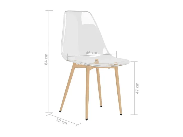 Sillas de comedor 6 unidades transparente PET