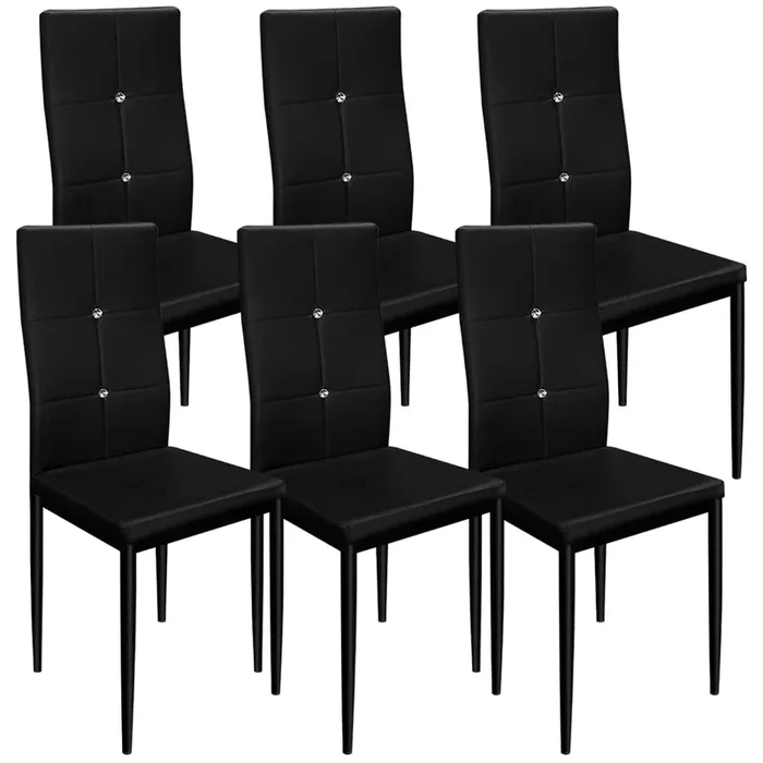 Sillas de comedor, set de 6, blanco, 41,5×39,5×98,5cm