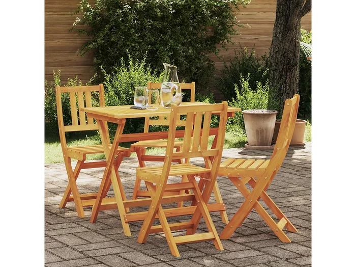Sillas de jardín plegables 4 piezas 36x46x86 cm Madera maciza de acacia
