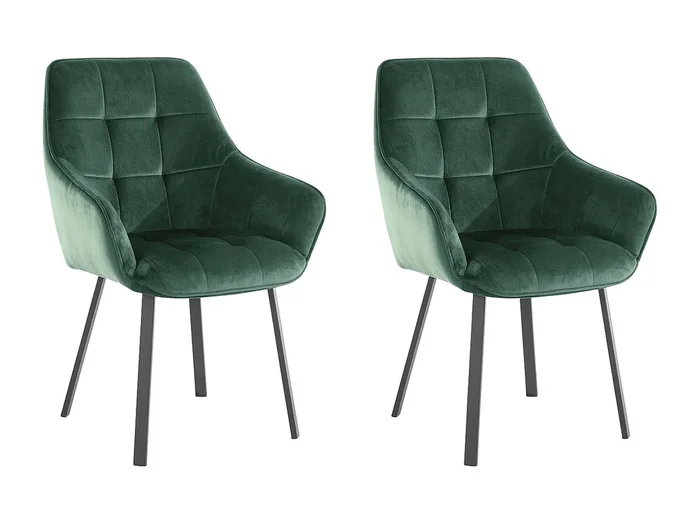Sillón 2 PK Terciopelo Verde Oscuro