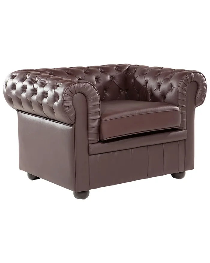 Sillón CHESTERFIELD Piel Marrón