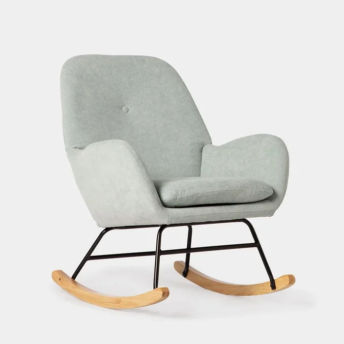 Sillón de lactancia micropana menta con patín natural Becca – Klast