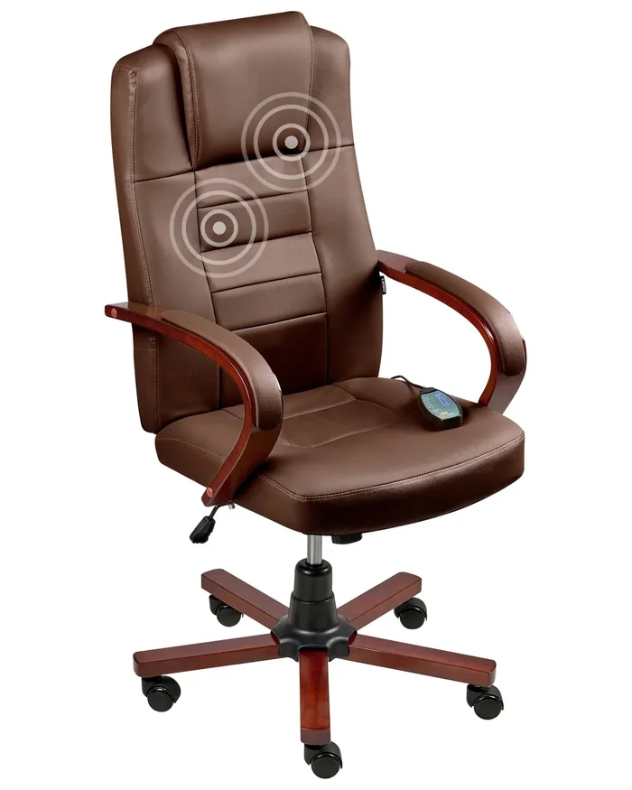 Sillón de masaje DIAMOND con calefacción Piel Marrón oscuro