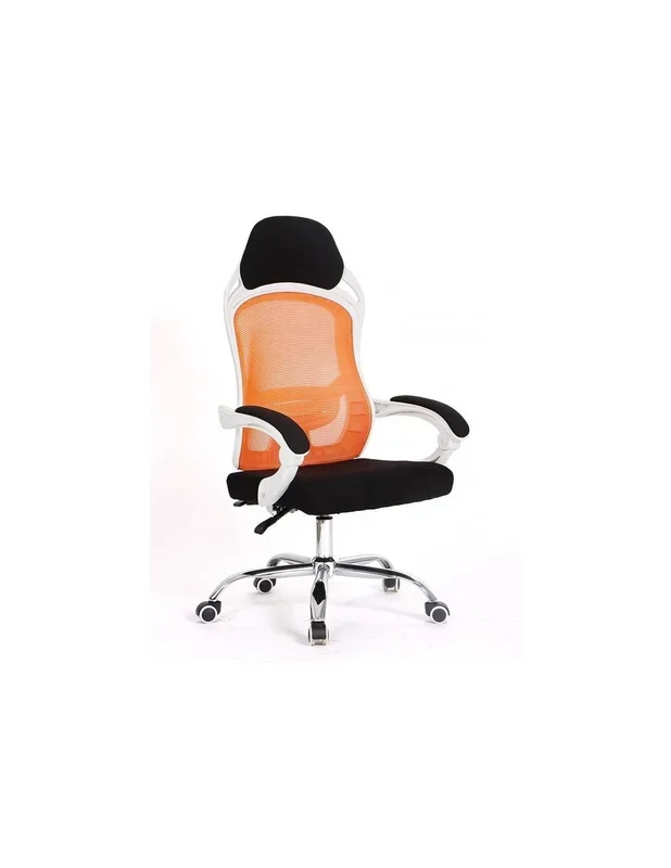Sillón de oficina Lince, gas, sincro, malla naranja, tejido negro
