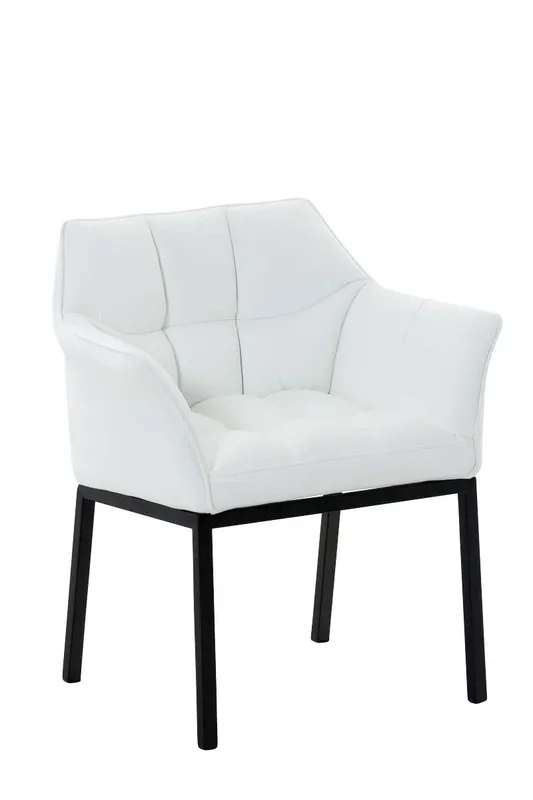 Sillón De Salón Octavia En Estilo Chesterfield Blanco Negro
