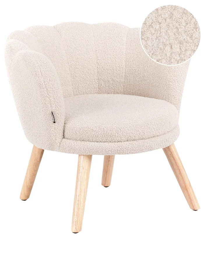 Sillón infantil HALBY Bouclé Beige claro