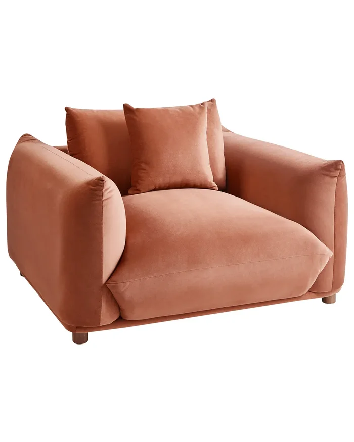 Sillón LUVOS Terciopelo Marrón dorado
