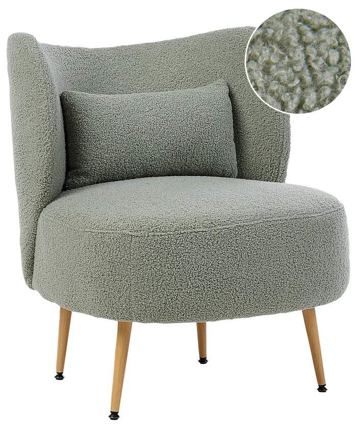Sillón OTSBY II con cojín Bouclé Verde