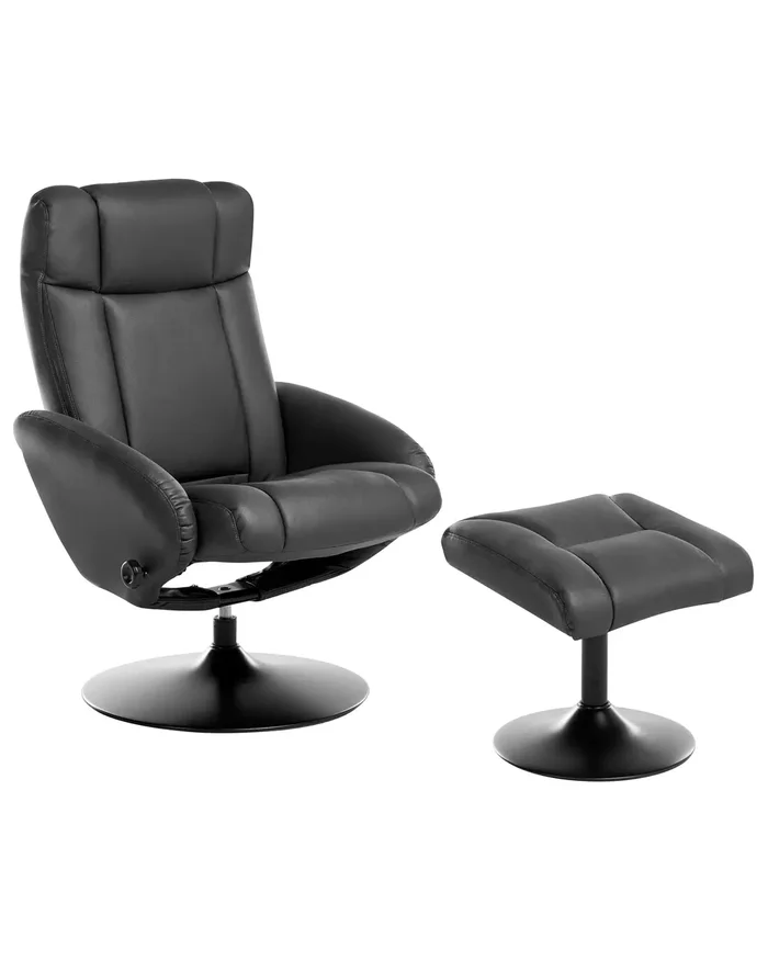 Sillón reclinable APATE Piel sintética Negro