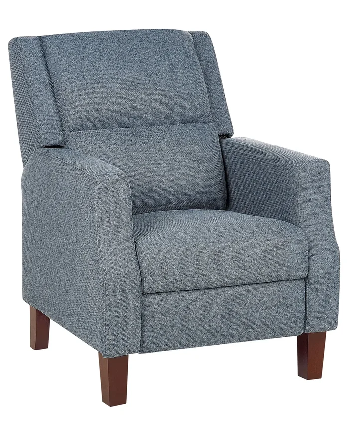 Sillón reclinable EGERSUND Con reposapiés Tela Azul oscuro