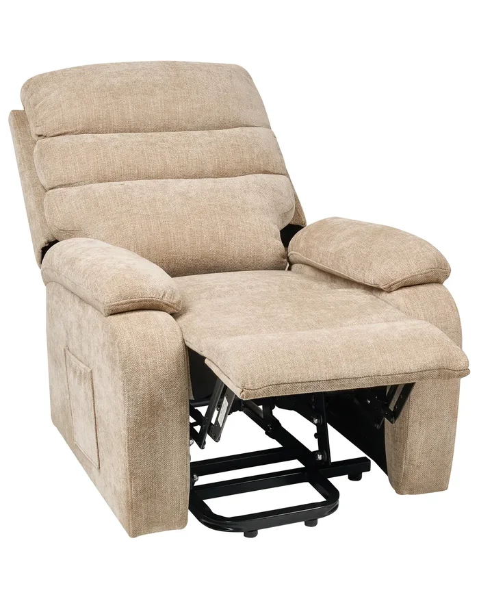 Sillón reclinable eléctrico RISE Con reposapiés Tela Beige