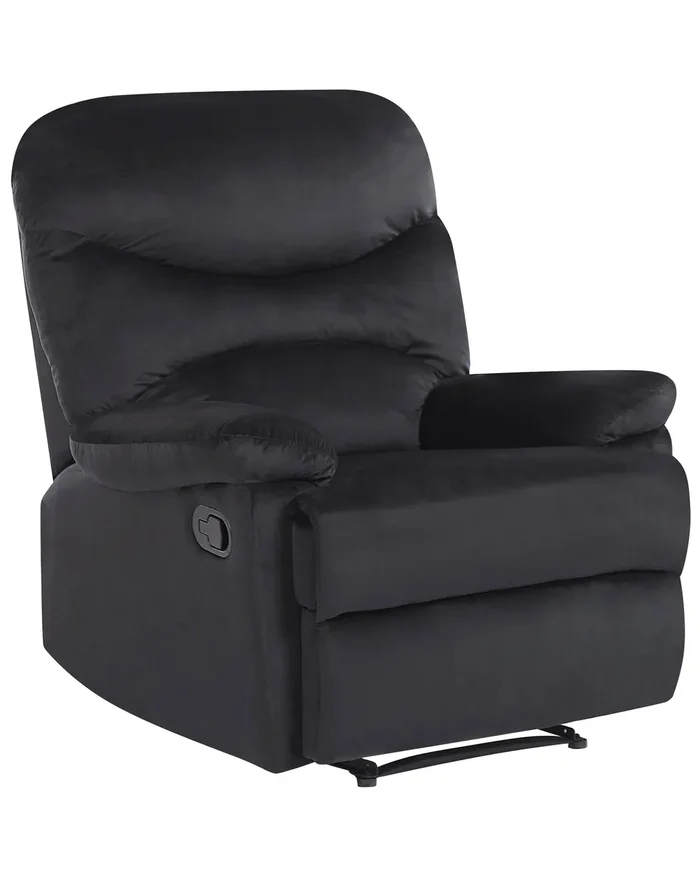 Sillón reclinable ESLOV Con reposapiés Terciopelo Negro