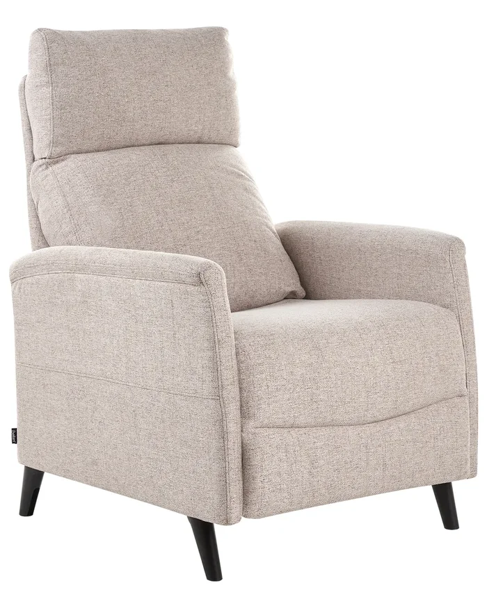 Sillón reclinable SELVIK Con reposapiés Tela Gris pardo