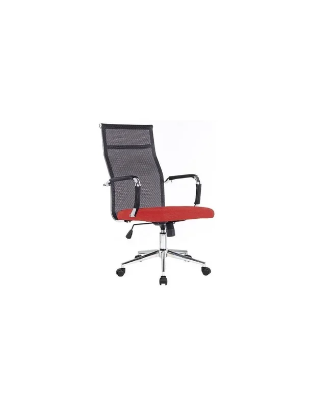 Sillón TRIA, alto, gas, basculante, malla negra, asiento acolchado
