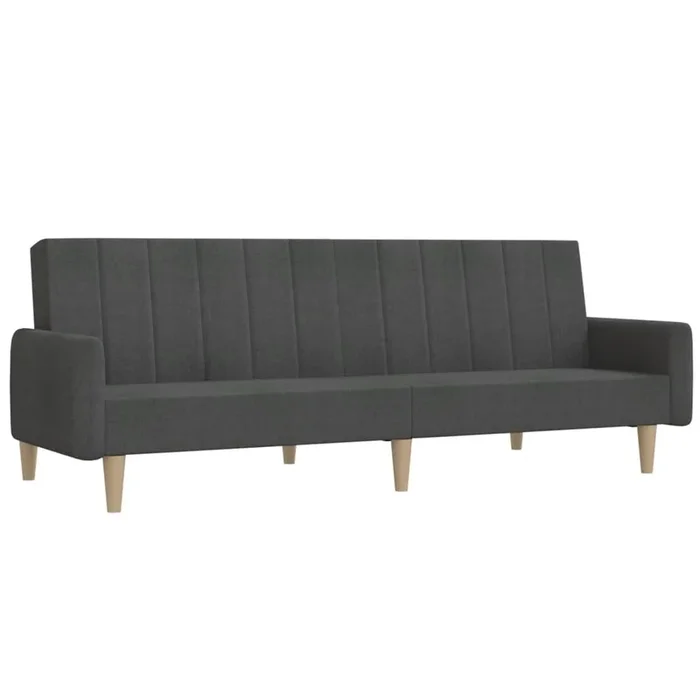 Sofá cama – Sofá convertible de 2 plazas tela gris oscuro