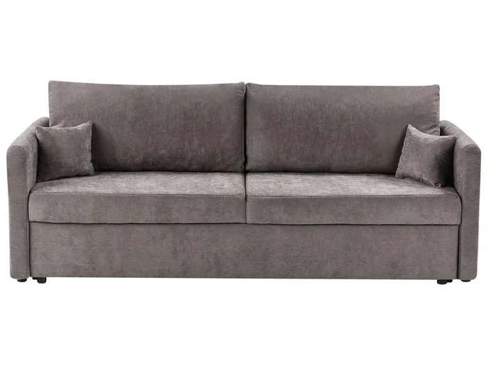 Sofá cama BLEIK Tela Gris pardo con almacenaje 3 plazas