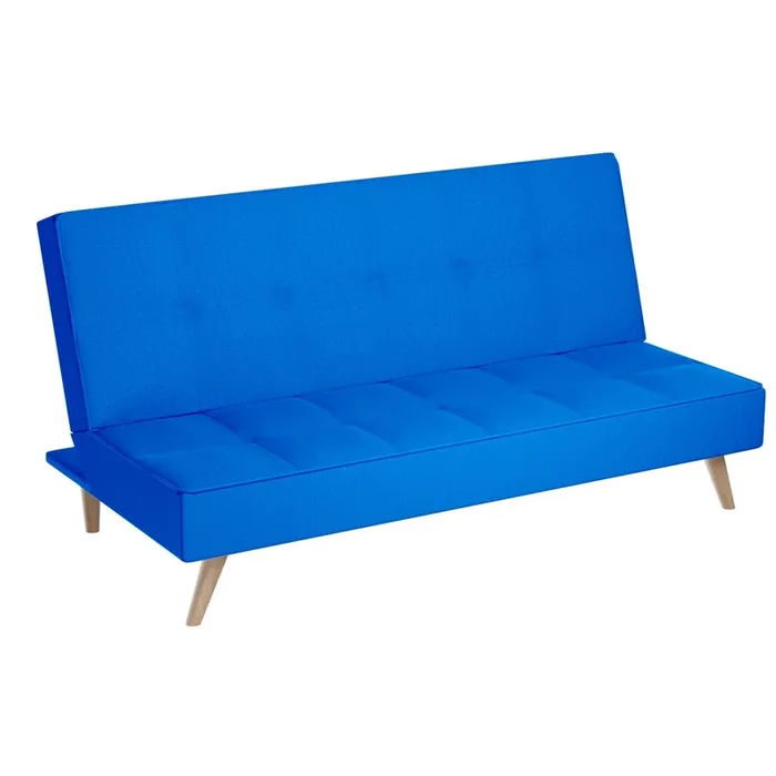 Sofá Cama Clic Clac Tipo Libro de 3 Plazas modelo Berlin, Diseño Moderno, Práctico y Funcional, Azul