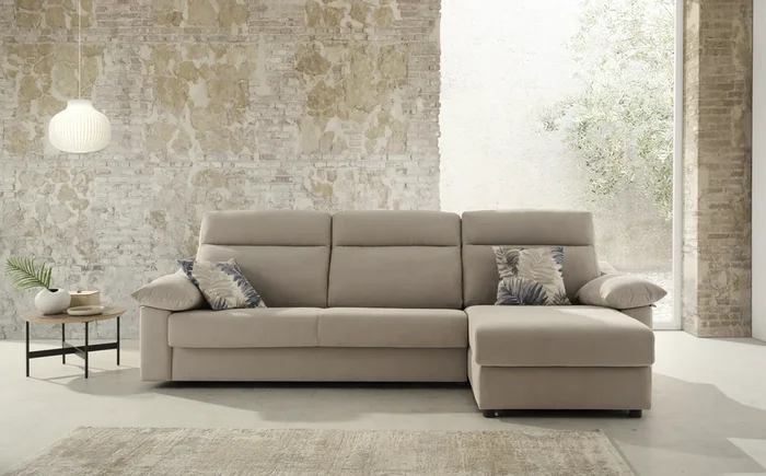 Sofá cama con chaiselongue modelo BERTON servicio rapido