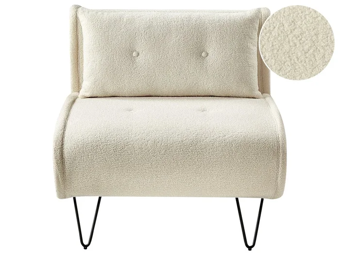 Sofá cama individual VESTFOLD Bouclé Blanco crema